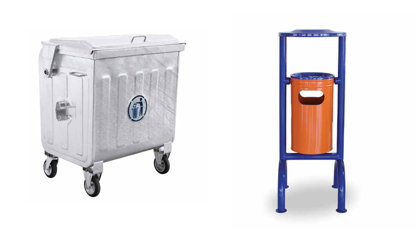 HOT DIP GALVANIZED GARBAGE CONTAINER & TRASH CAN